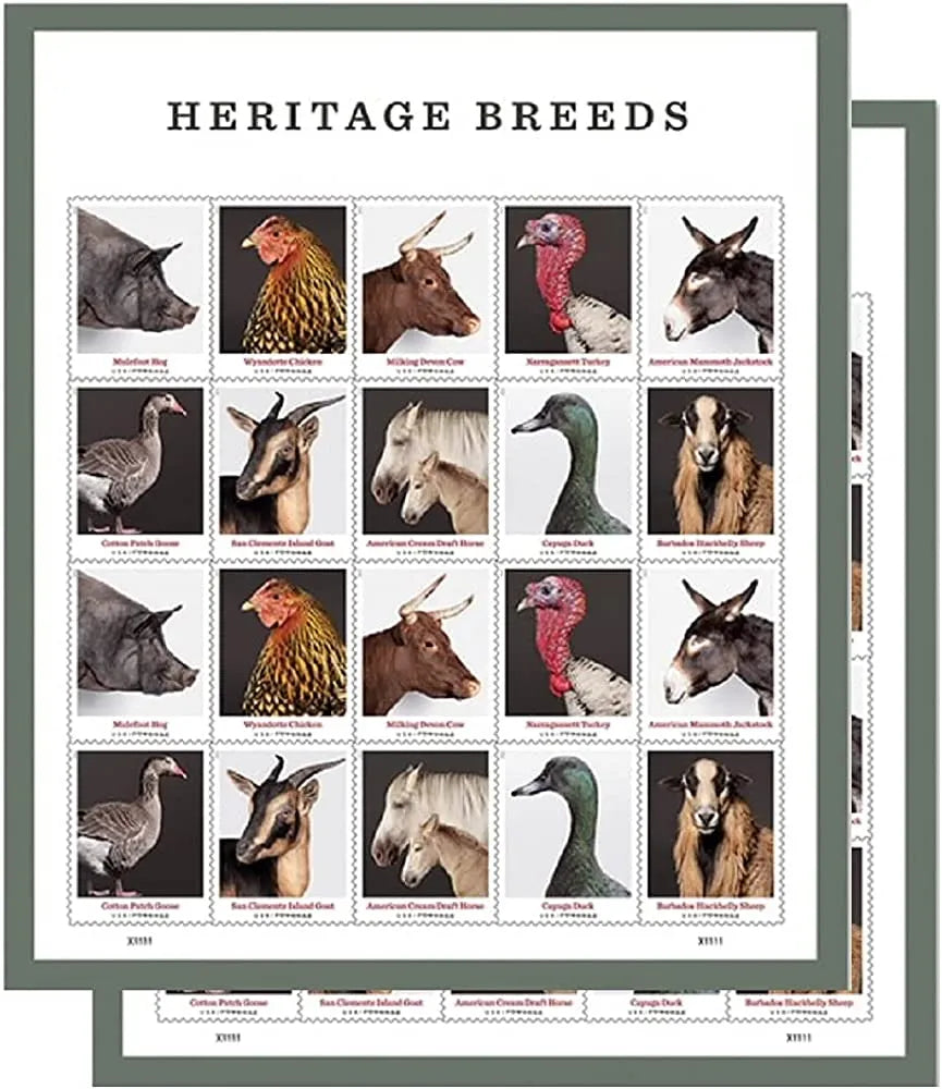 2021 Heritage Breeds Forever First Class Postage Stamps