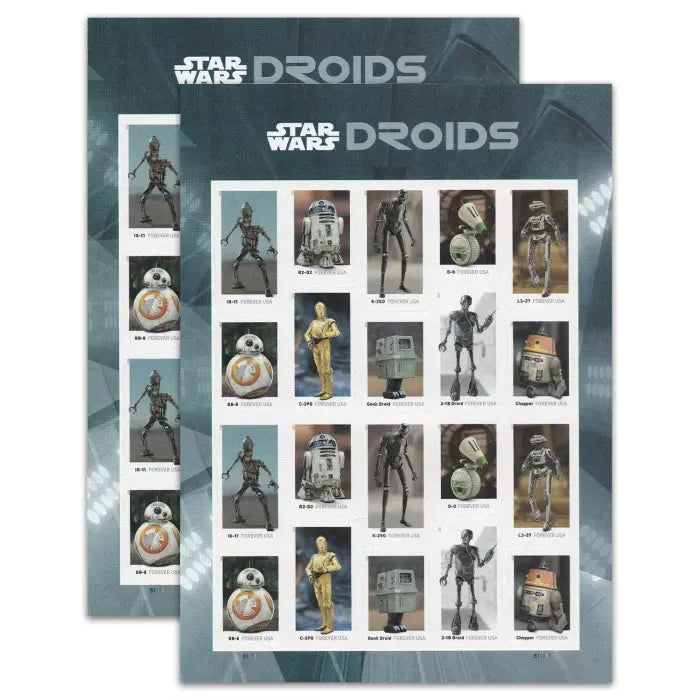 2021 Star Wars Droids Forever First Class Postage Stamps